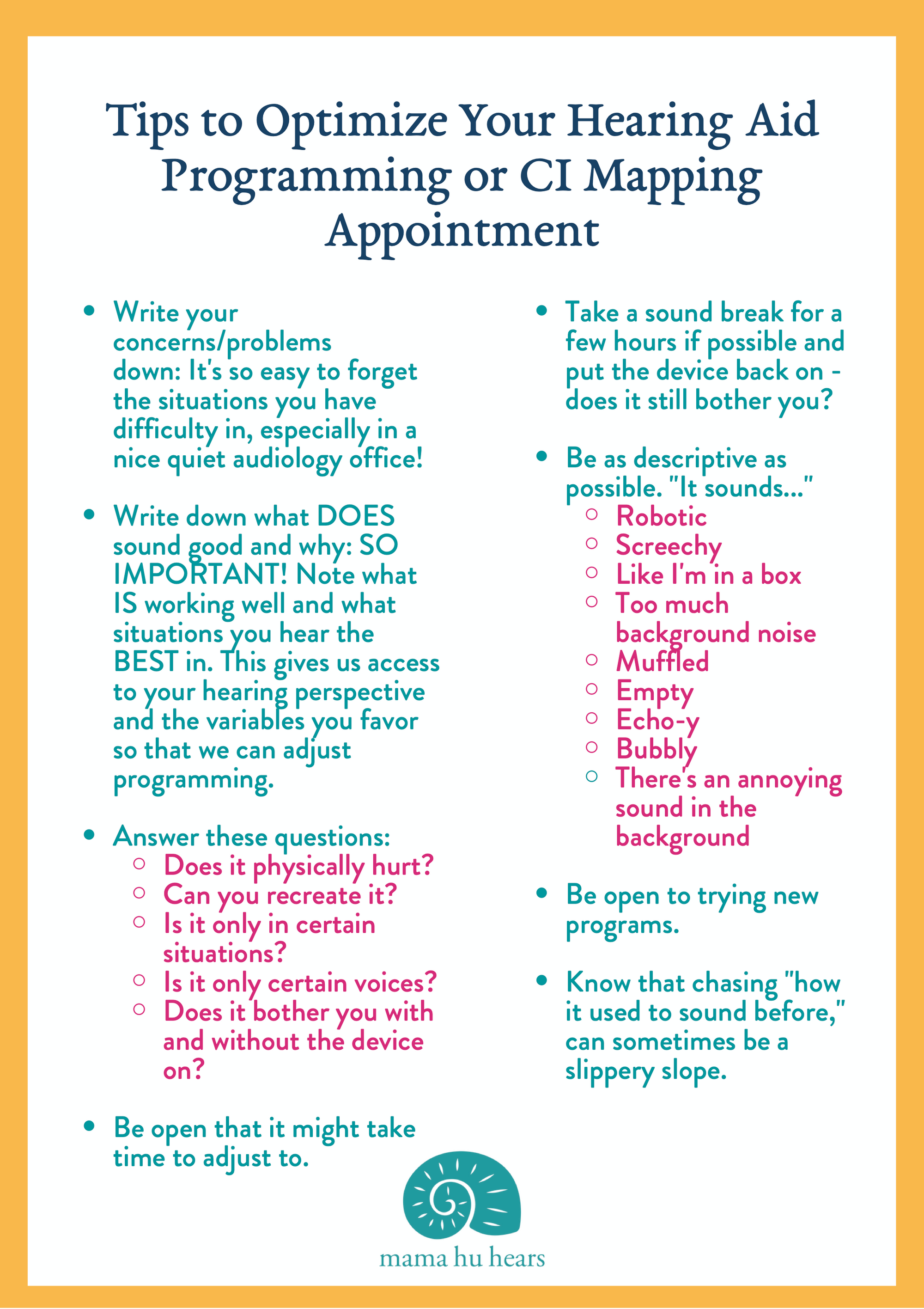 Tips to Optimize Your Hearing Aid Programming or CI Mapping Appointment
