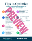 Tips to Optimize Your Hearing Aid Programming or CI Mapping Appointment - Printable