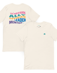 Adult unisex tee celebrating Deaf and Hard of Hearing identity with 'Ally, Advocate, Leader, Mentor' printed on the back.